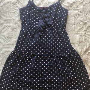 SALE* American Eagle Blue White Polka Dot Tiered Dress 6